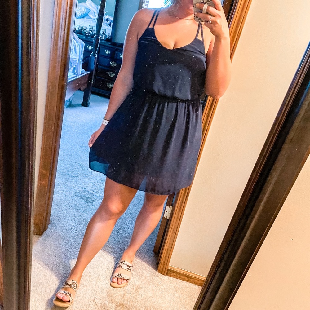 Navy blue simple dress